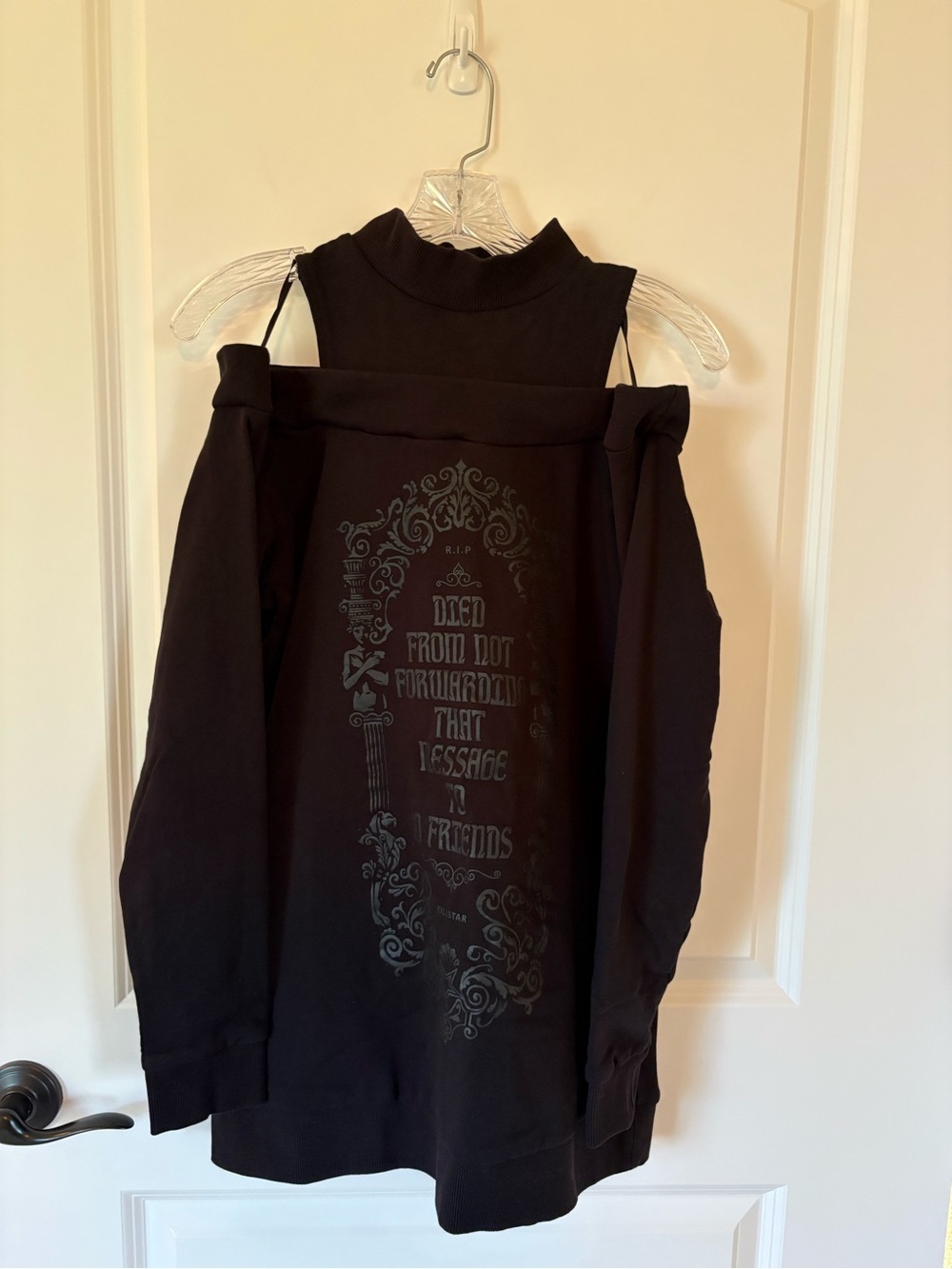 Killstar ‘Thalia’ Black Mock Neck Graphic Sweatshirt Size XL - Picture 2 of 4